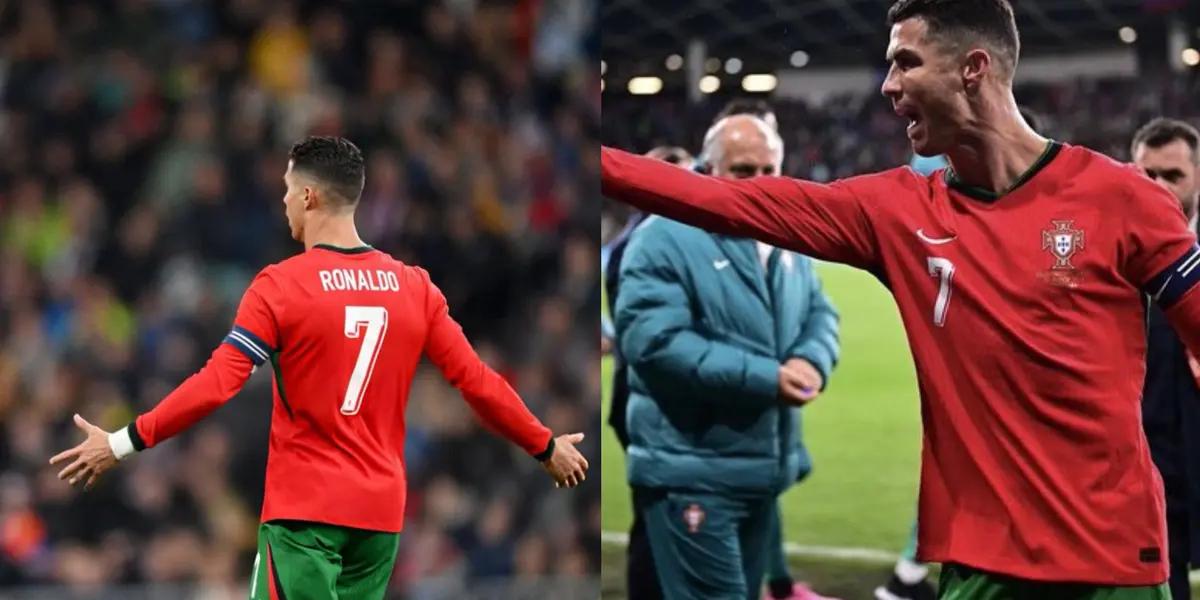 Cristiano Ronaldo upset with the referees in the friendly against Slovenia.