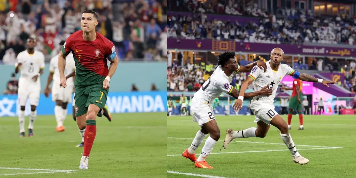 Cristiano Ronaldo was not happy about that Ghana's goal.