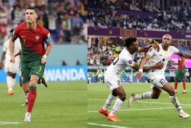 Cristiano Ronaldo was not happy about that Ghana's goal.