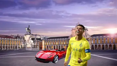 Cristiano Ronaldo was seen driving his Ferrari in Portugal a few days ago.