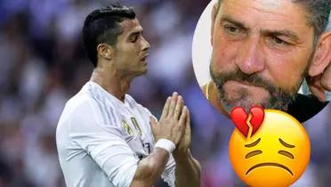 Cristiano Ronaldo with Real Madrid jersey and his father.