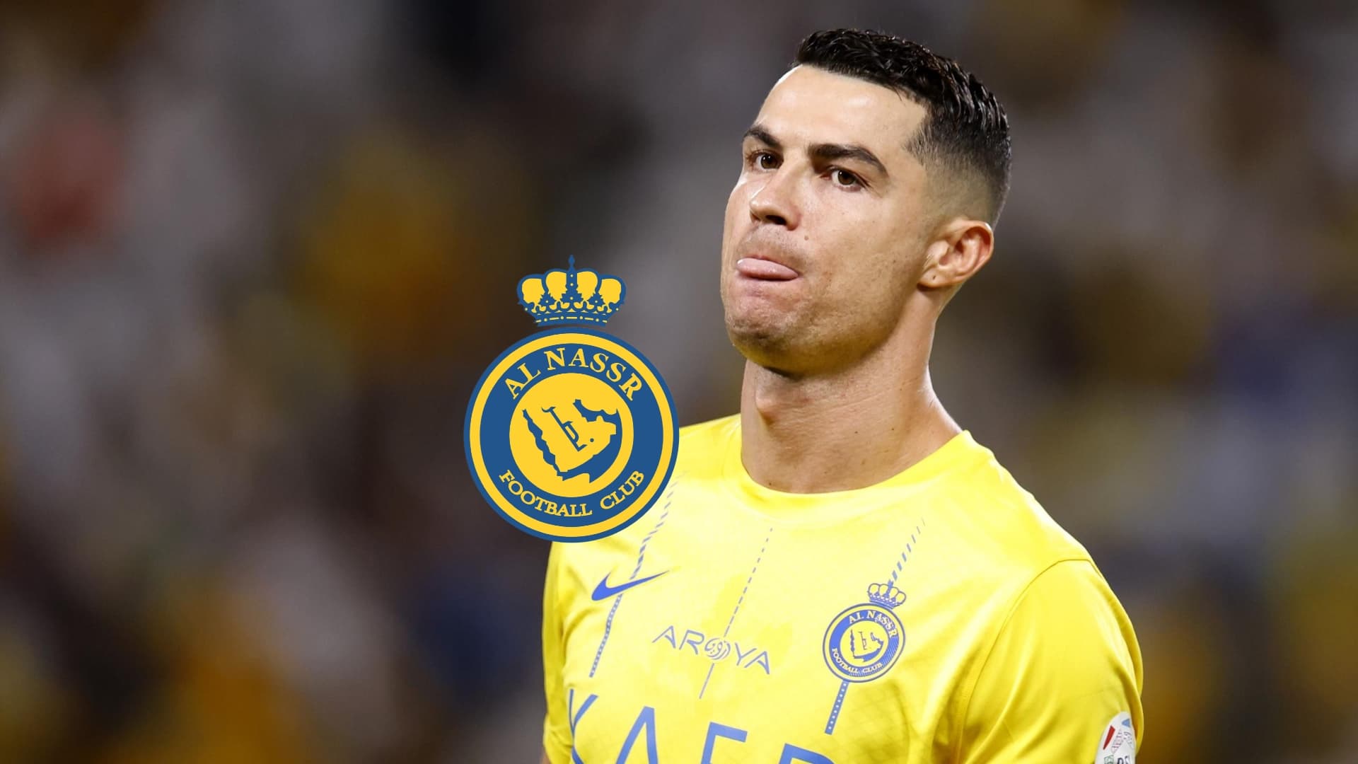 Cristiano Ronaldo with the Al Nassr jersey.