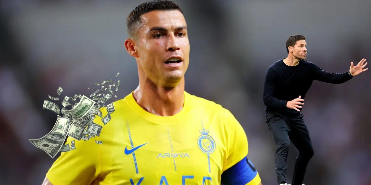 Cristiano Ronaldo working hard on the pitch for Al Nassr in Saudi Arabia.