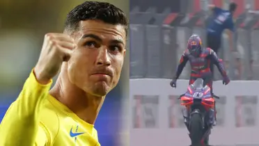 Cristiano Ronaldo's celebration was present during a race!