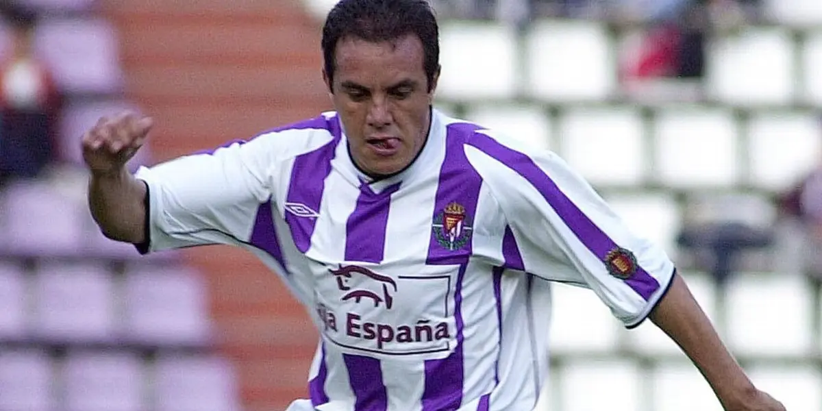 Cuauhtémoc Blanco scored his first goal for Real Valladolid with a stunning freekick in the 88th minute against Real Madrid at the Santiago Bernabeu. His teammates lost four million pesetas because they bet that they would lose the the game. The score ended 1-1.
