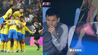 Devastated, the image of Lionel Messi watching Inter Miami vs Al Nassr