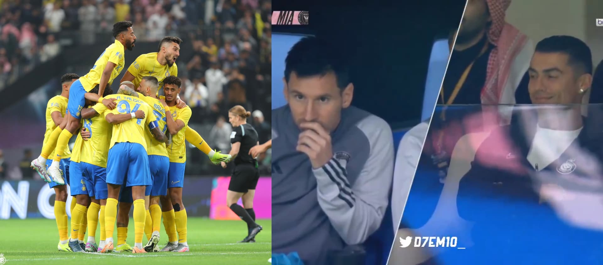 Devastated, the image of Lionel Messi watching Inter Miami vs Al Nassr