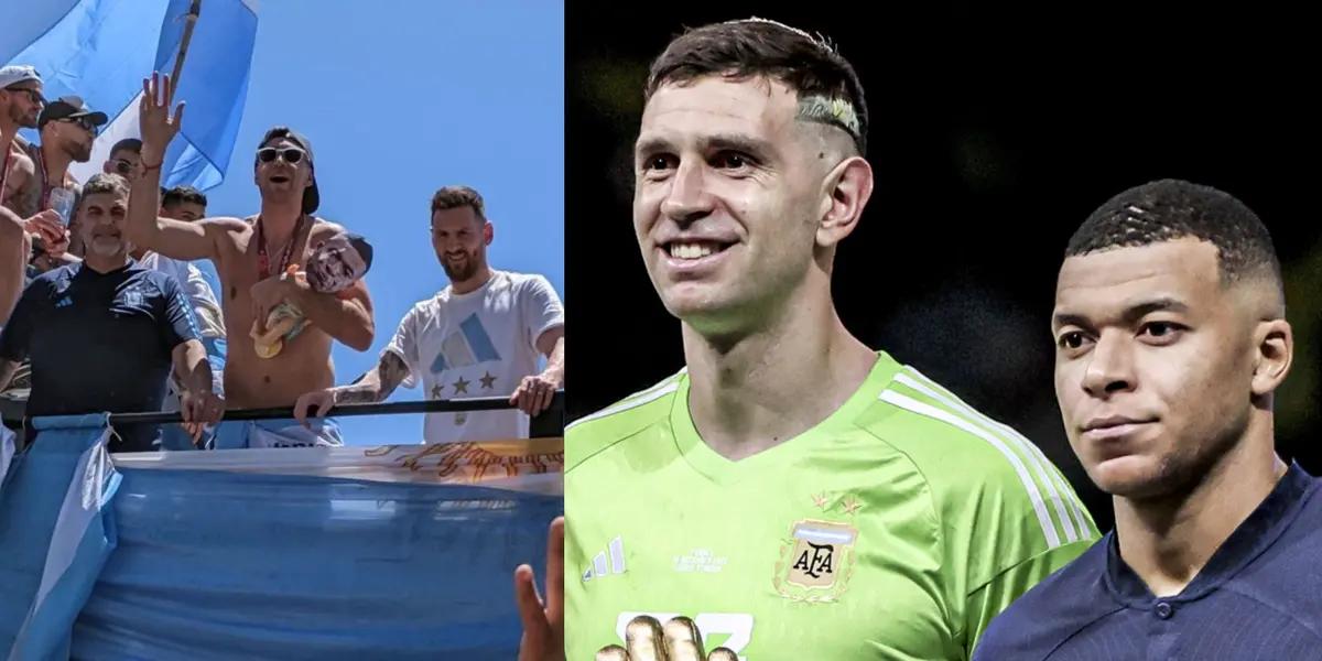 Dibu Martinez is not done celebraing.