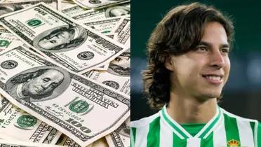 Diego Lainez with the Real Betis jersey.
