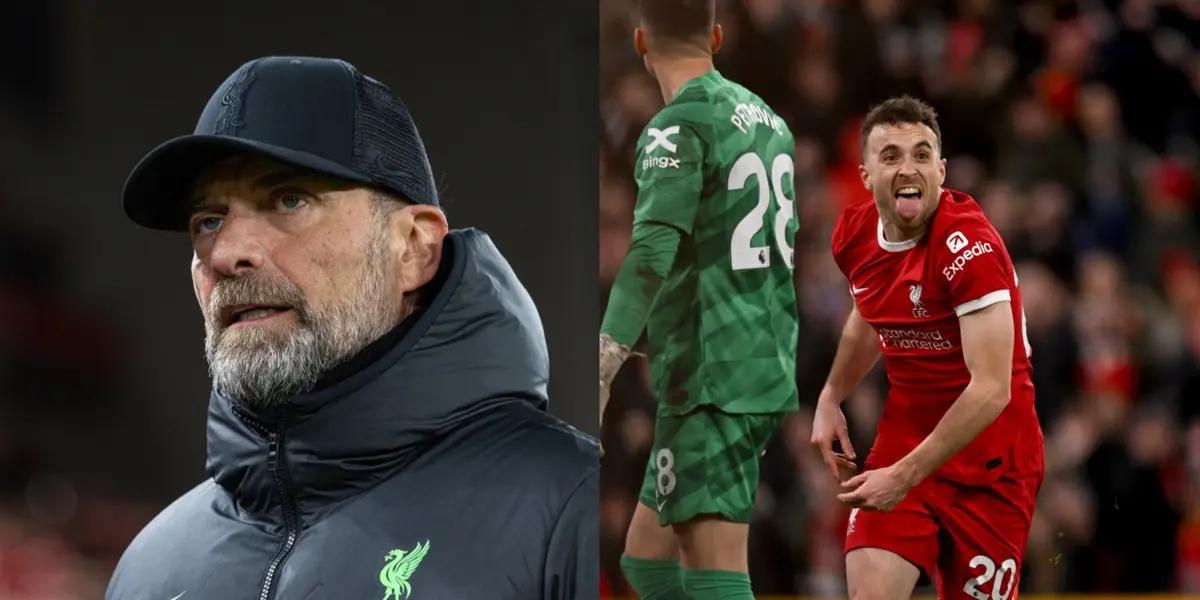 Diogo Jota scores again for Liverpool as they lead 1-0 against Chelsea.