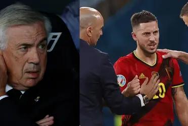 Eden Hazard sends the pressure towards Carlo Ancelotti.