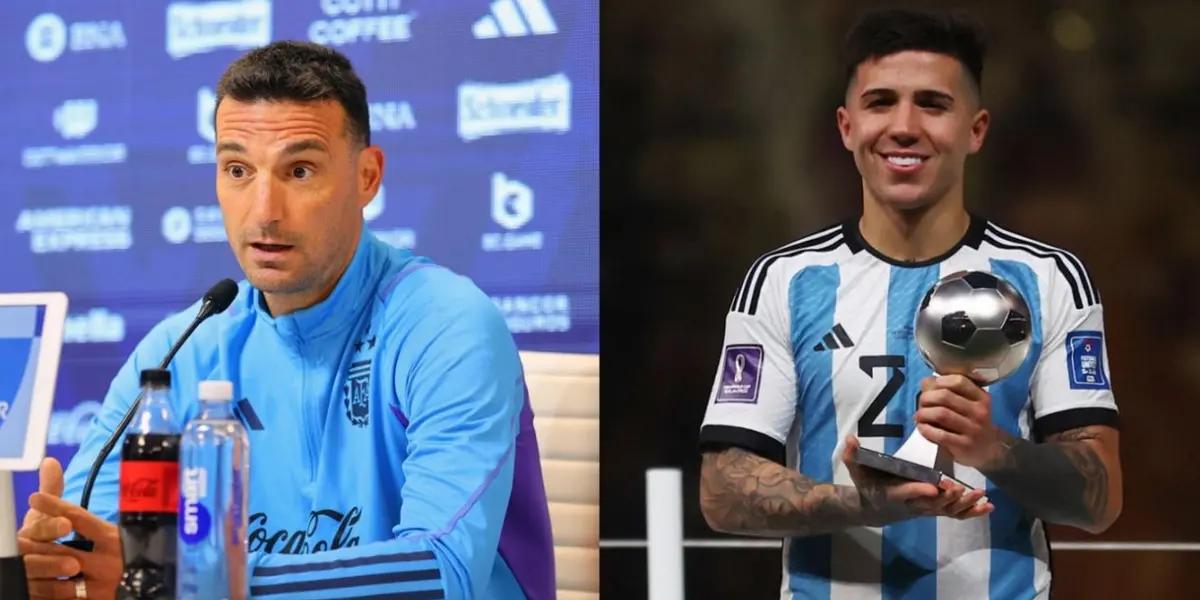 Enzo Fernández analyzes Lionel Scaloni and jokes with Dibu Martínez and mentions Julián Álvarez.