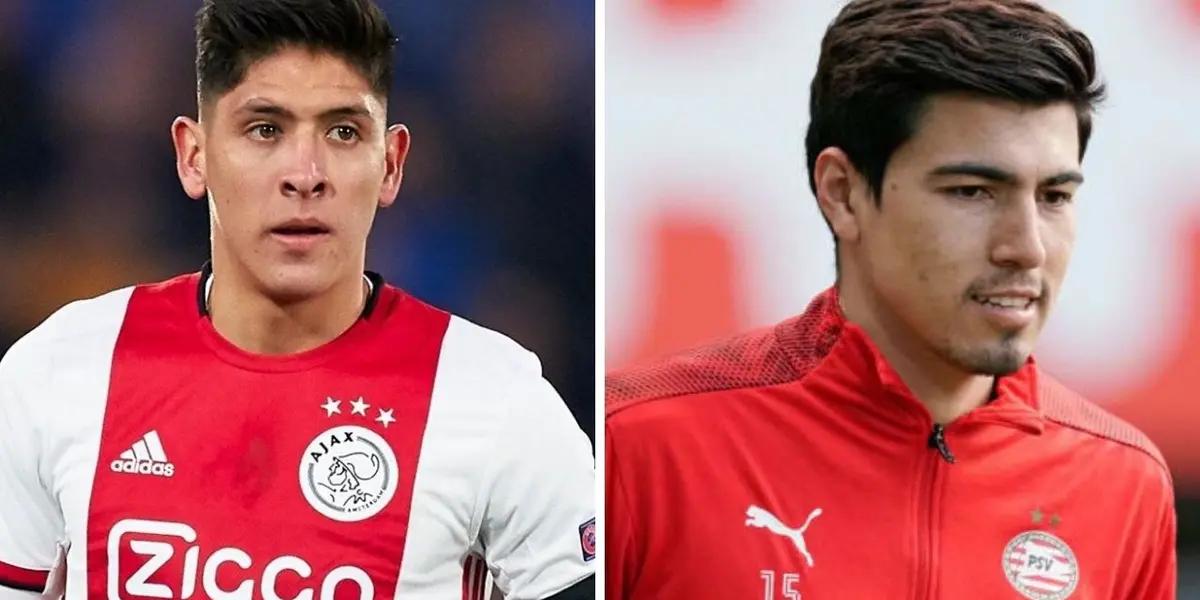 Erick's PSV are first, while Edson's Ajax are second, just one point behind.