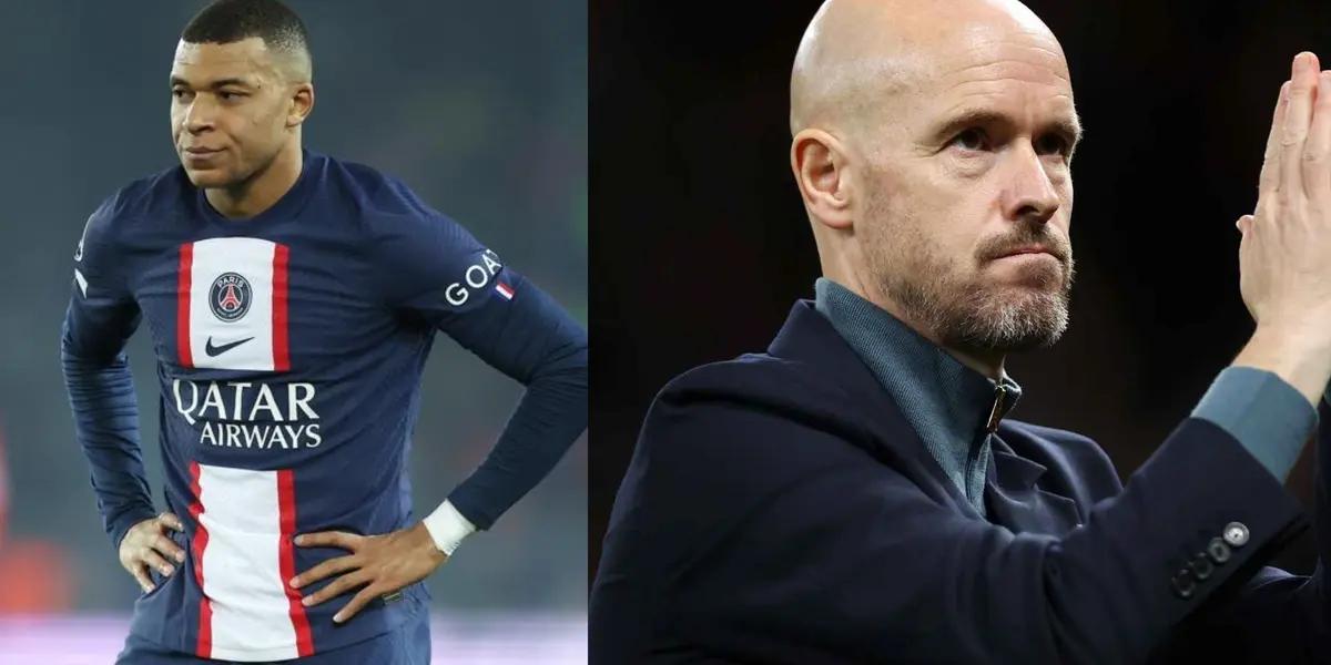 Erik Ten Hag's unexpected reaction to seeing that Mbappe could arrive on loan