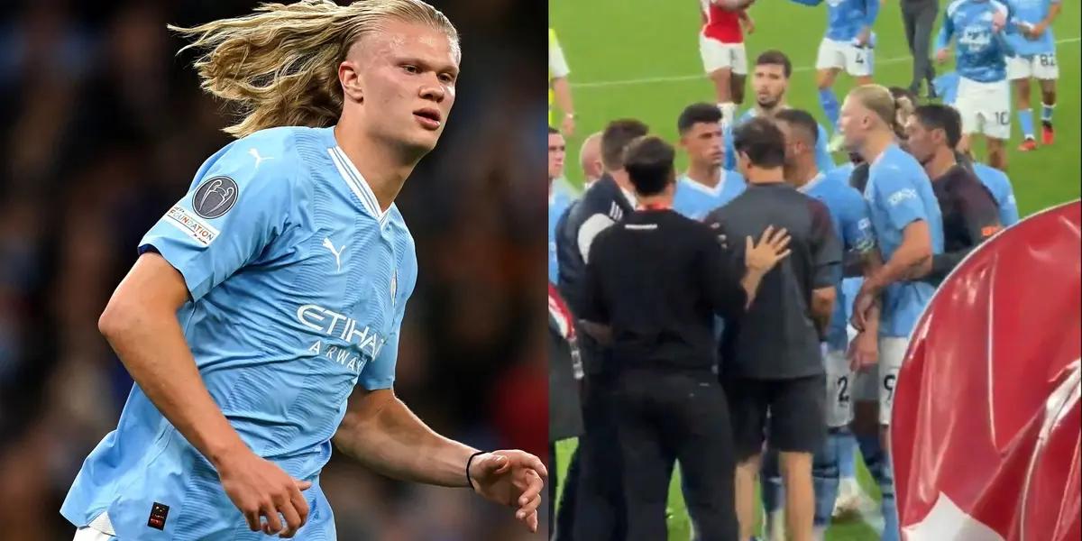 Erling Haaland and a controversial action in the Man City match