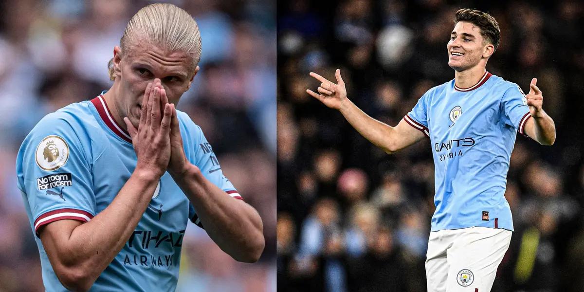 Erling Haaland and Julian Alvarez get along well, but they compete for the same spot…