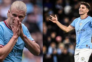 Erling Haaland and Julian Alvarez get along well, but they compete for the same spot…