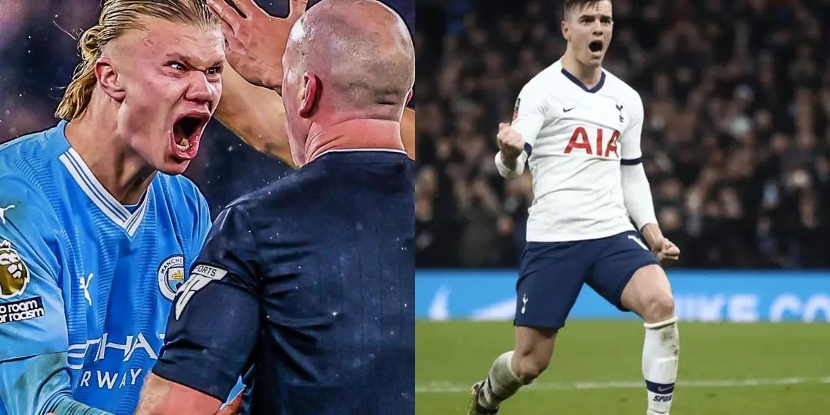 Erling Haaland and Lo Celso fight at the end of the game