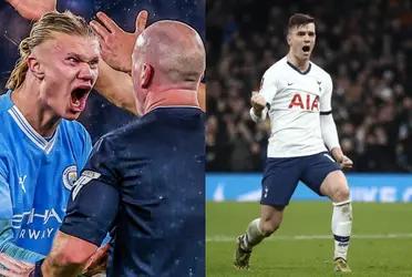 Erling Haaland and Lo Celso fight at the end of the game