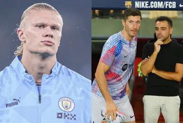 Erling Haaland did not miss in Manchester City's last game and now set his sights in a Lewandowski's record