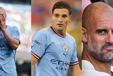 Erling Haaland did not play against Liverpool due to a muscle injury and the Argentine had his chance