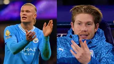 Erling Haaland scores the winner for Man City but De Bruyne did not play.