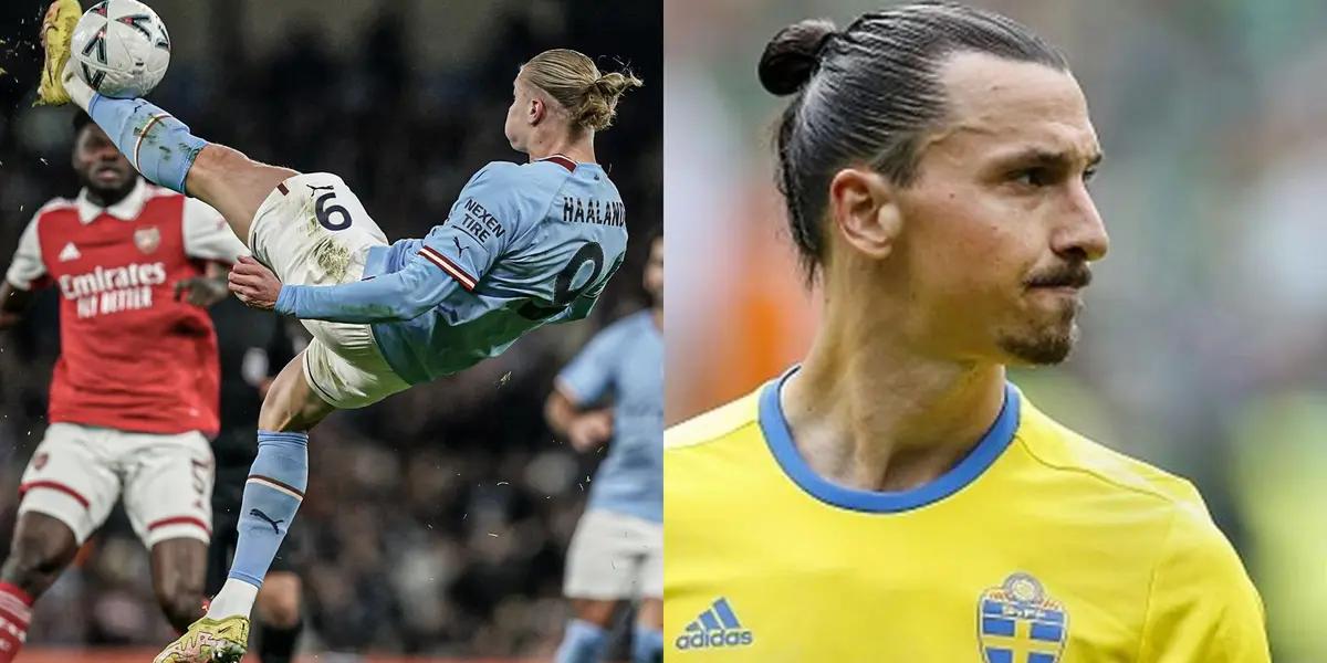 Erling Haaland tried to score the goal of the year against Manchester City