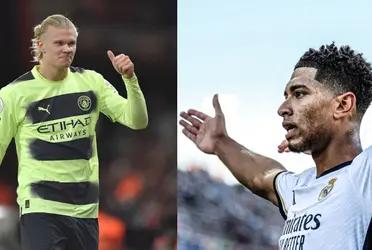 Erling Haaland uploaded a story where he surrendered at the feet of Jude Bellingham.