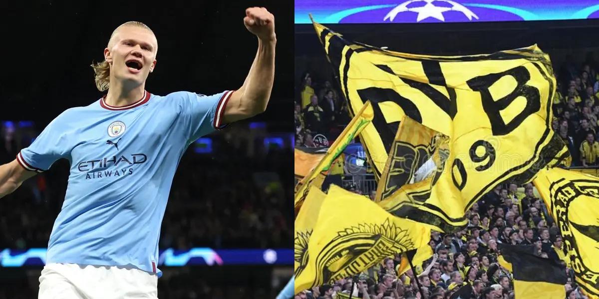 Erling Haaland was presented at Signal Iduna Park with Manchester City and was welcomed like this