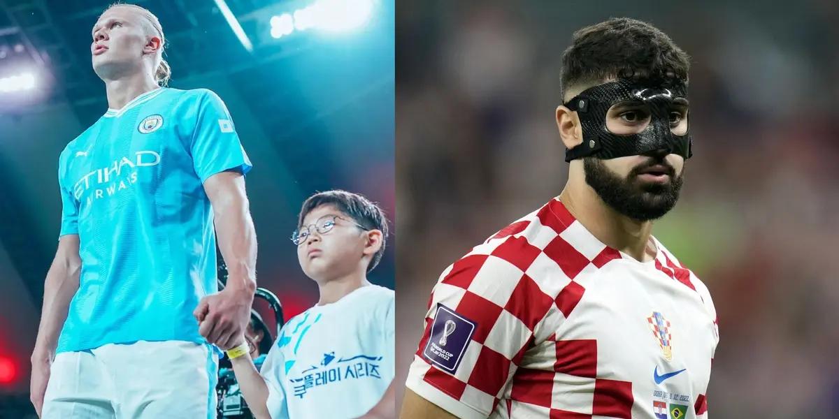 Erling Haaland's reaction to seeing that Manchester City will sign the best defender of the 2022 World Cup