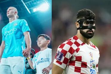 Erling Haaland's reaction to seeing that Manchester City will sign the best defender of the 2022 World Cup