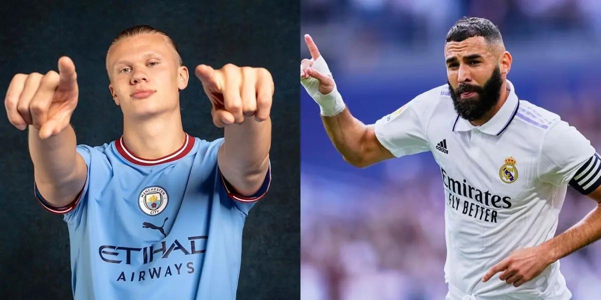 Erling Haaland's reaction upon learning of Karim Benzema's departure from Madrid