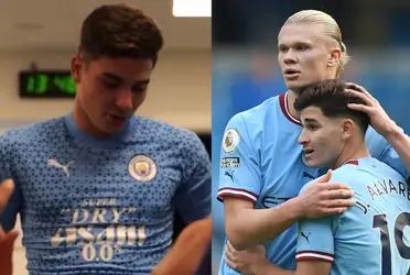 Erling Haaland's unexpected conversation with Julian Alvarez in Spanish and that goes viral