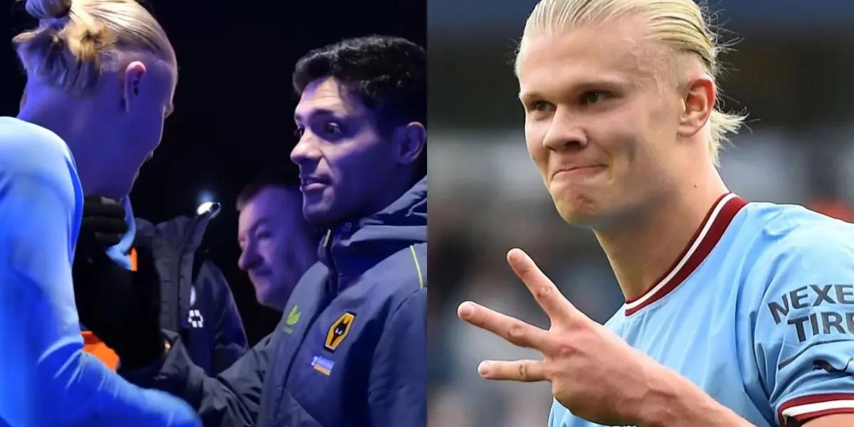 Erling Haaland's unexpected gift with Raul Jimenez goes around the world