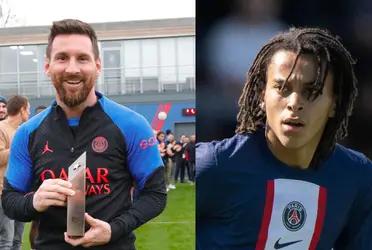 Ethan Mbappe, member of the PSG squad was present at the reception of the Argentinean