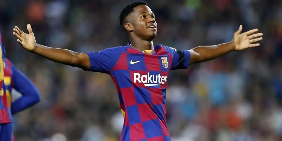 FC Barcelona beat Hungarian Ferencvarosi 5-1 in their first game at UEFA Champions League. Anssumane Fati had an outstanding game, scored a goal and his celebration was meaningful.