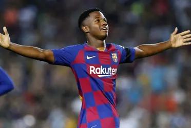 FC Barcelona beat Hungarian Ferencvarosi 5-1 in their first game at UEFA Champions League. Anssumane Fati had an outstanding game, scored a goal and his celebration was meaningful.
