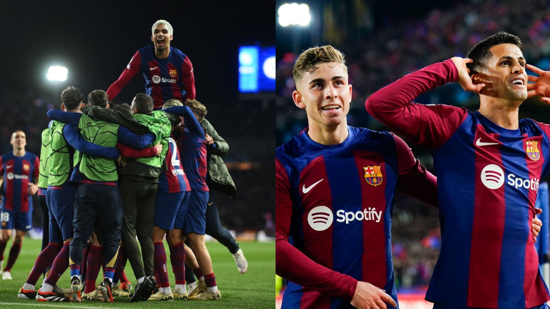 FC Barcelona goes to the final eight of the Champions League.