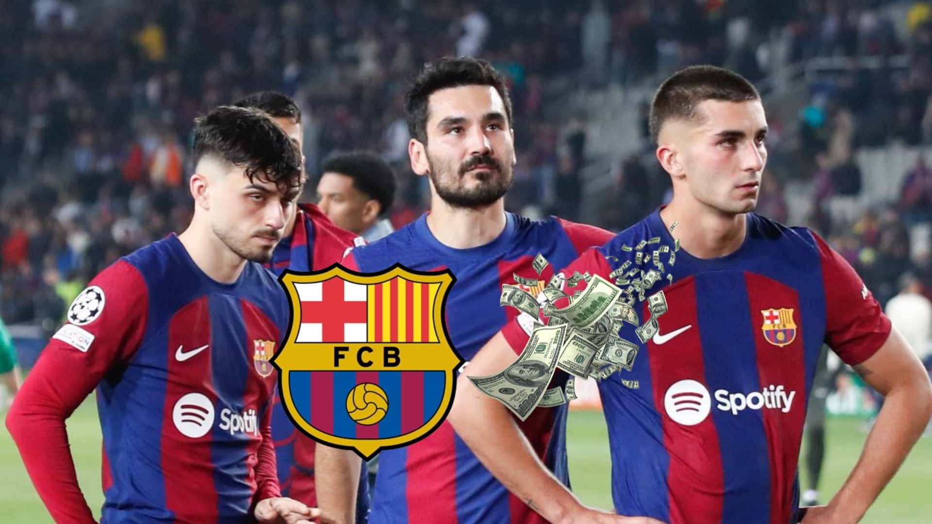 FC Barcelona players disappointed to be eliminated from the Champions League.