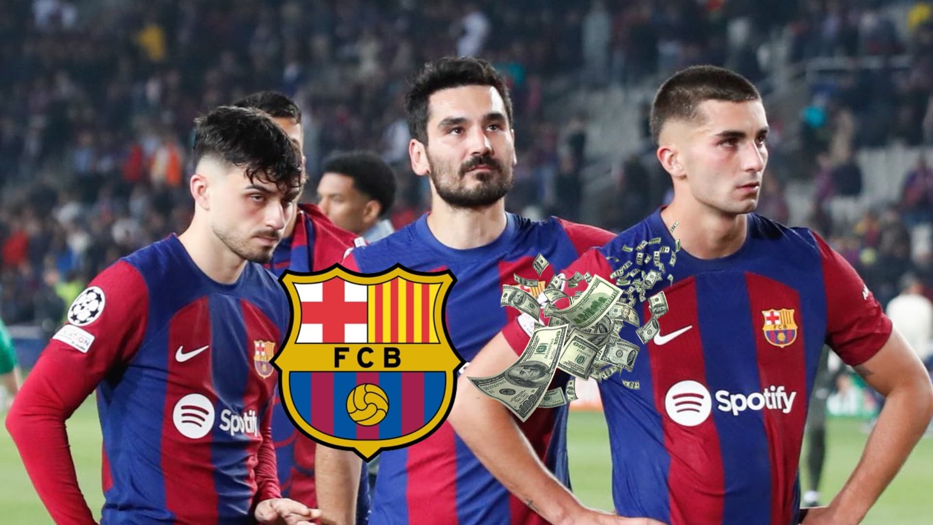 FC Barcelona players disappointed to be eliminated from the Champions League.