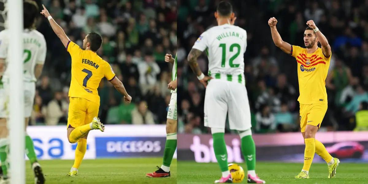 Ferran Torres scores, FC Barcelona is winning 1-0 against Betis at halftime