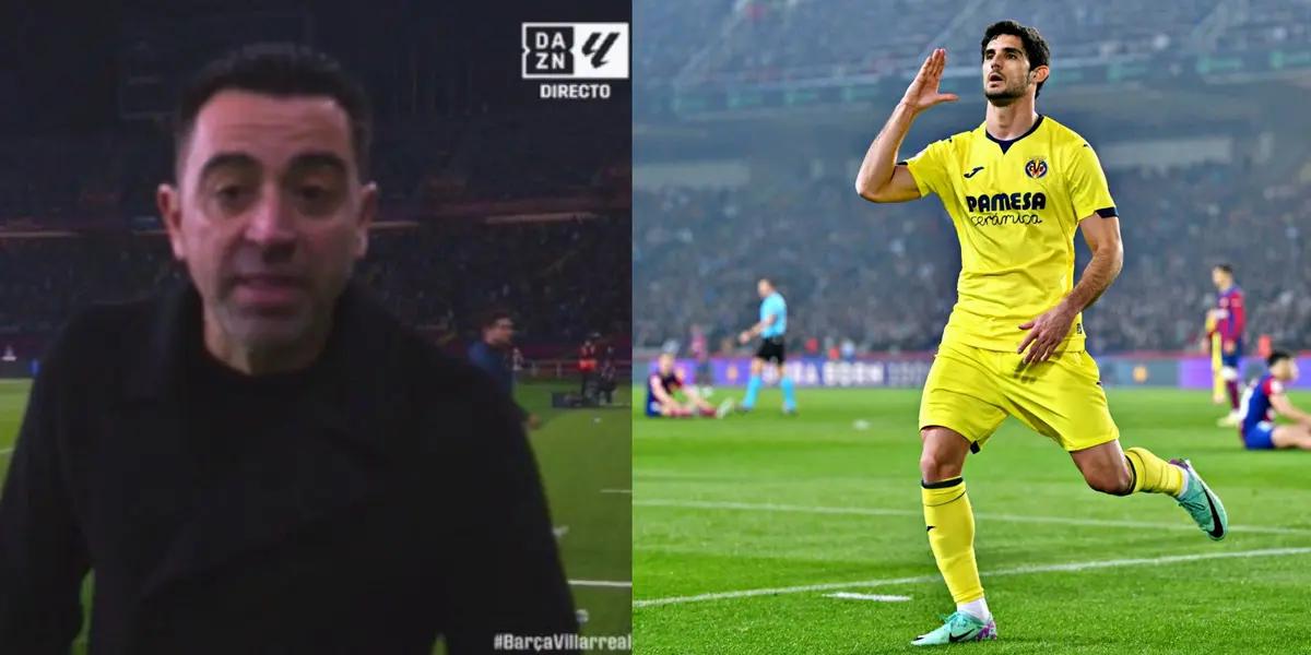 Furious, Xavi Hernandez's reaction to seeing that Villarreal won 5-3 in the end