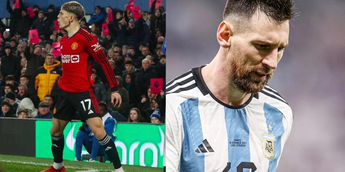 Garnacho confesses Messi's action after his celebrations as a Cristiano