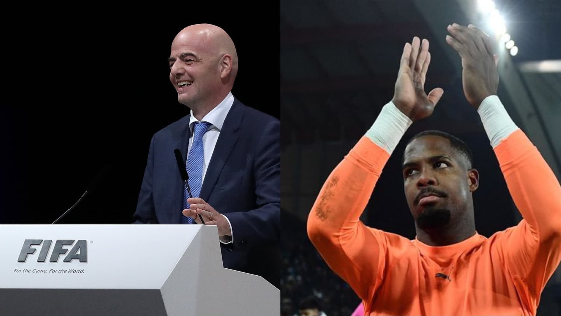 Gianni Infantino wants teams of racist fans to be punished if it happens again.