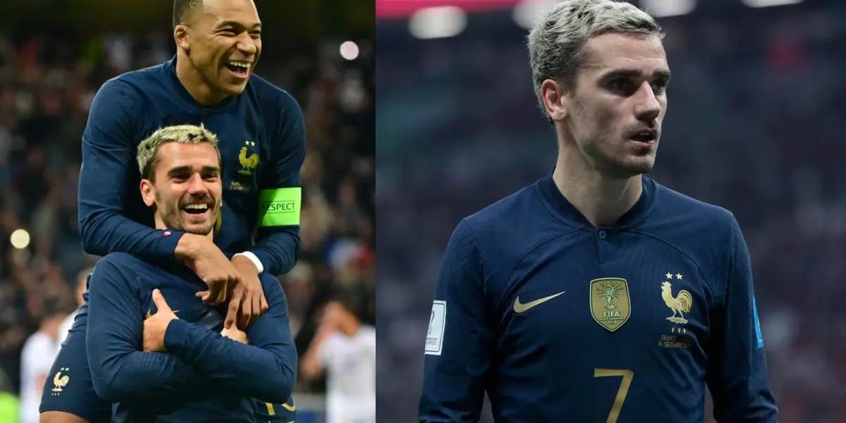 Griezmann's reaction to Mbappe's armband
