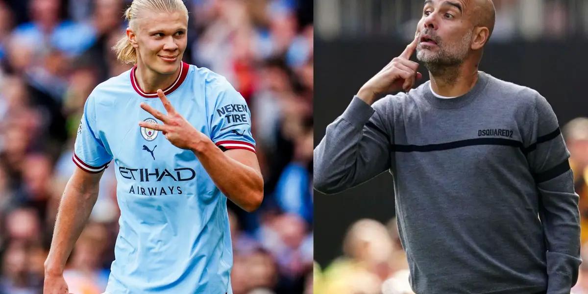 Guardiola spoke about Erling Haaland after he was compared to Lionel Messi