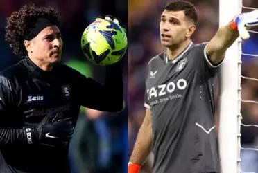 Guillermo Ochoa pushed himself to the maximum to avoid his club's defeat, which Dibu Martínez does against Raúl Jiménez's club