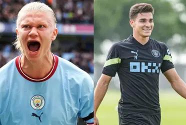 Haaland's reunion with Julian Alvarez in preseason