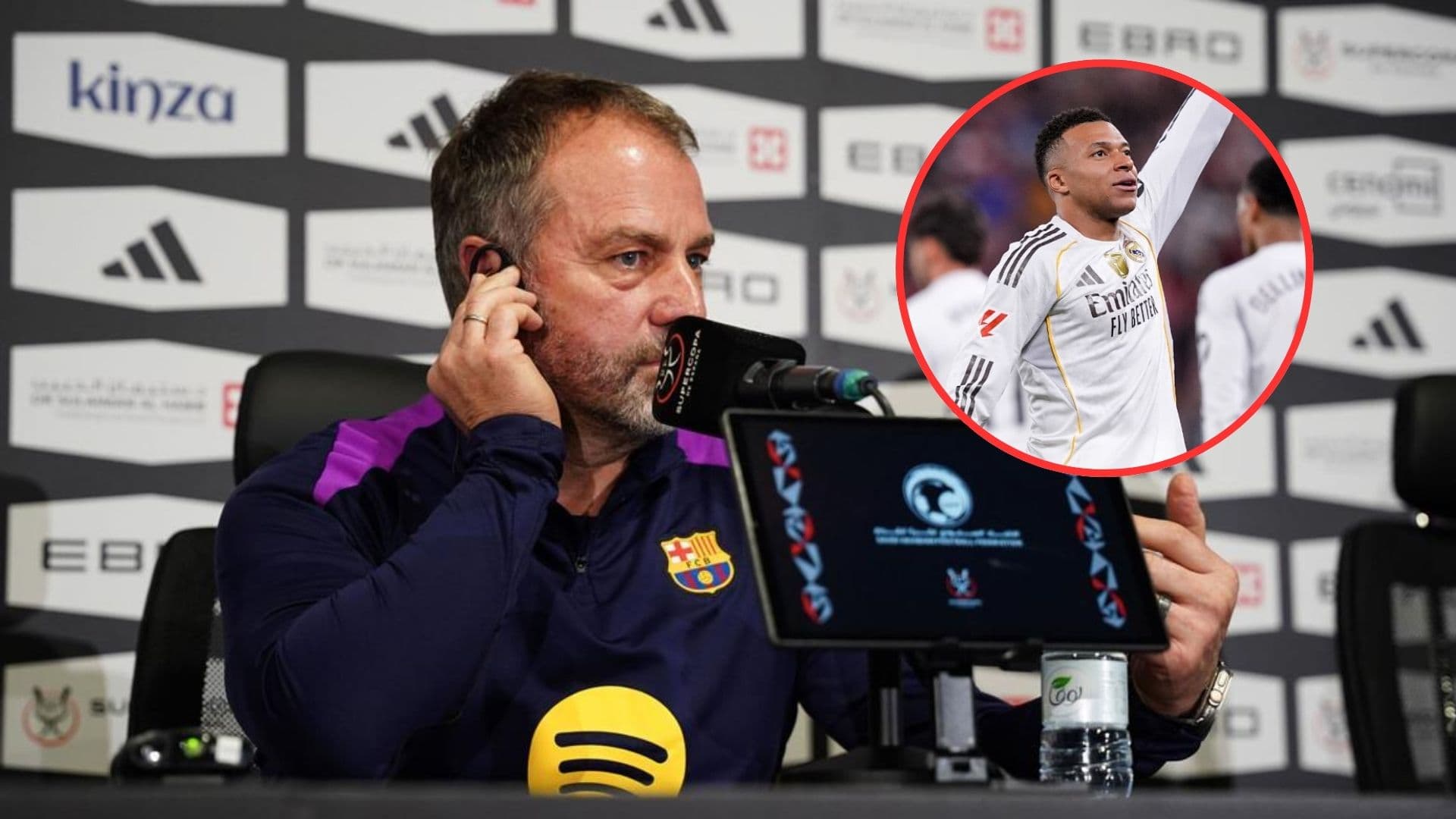 Hansi Flick spoke before Spanish Super Cup final against Real Madrid - FC Barcelona and Instagram @K.mbappe