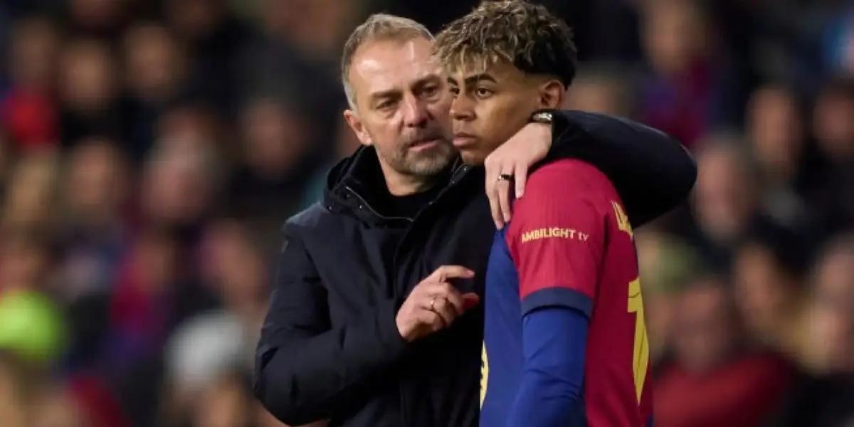 Hansi Flick y Lamine Yamal. PHOTO: 20 minutes